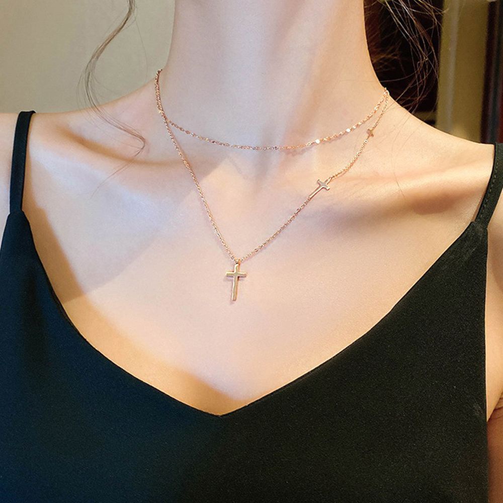 Vòng cổ hợp kim mặt hình thánh giá thời trang chất lượng cao
