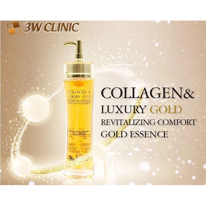 Tinh Chất Dưỡng Trắng, Chống Lão Hóa 3W Clinic Collagen &amp; Luxury Gold Revitalizing Comfort Gold Essence 150m