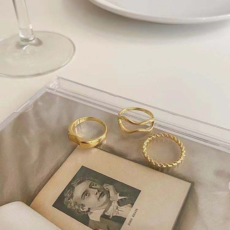 Set Nhẫn Ba Món Phong Cách retro Thời Trang