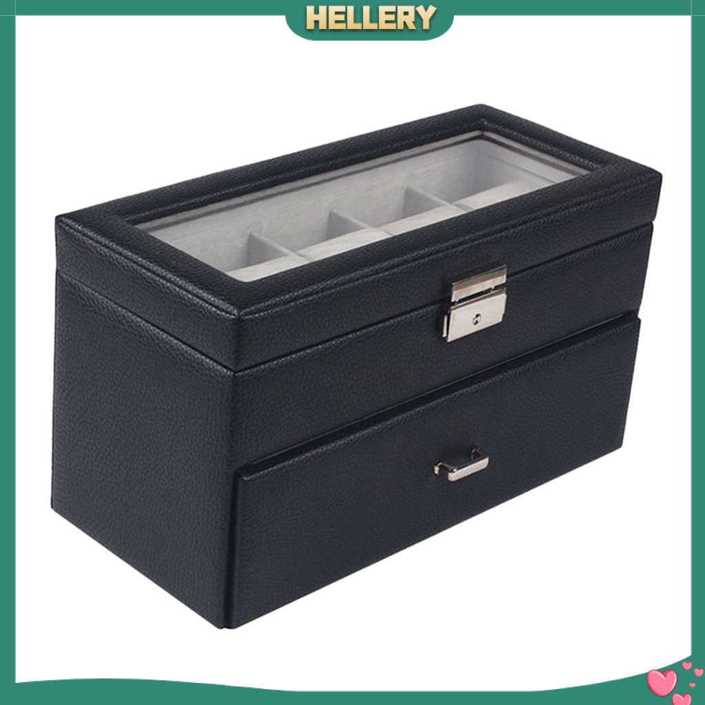 Hộp Đựng Đồng Hồ 2 Tầng 20 Ngăn Có Nắp Đậy Tiện Dụng