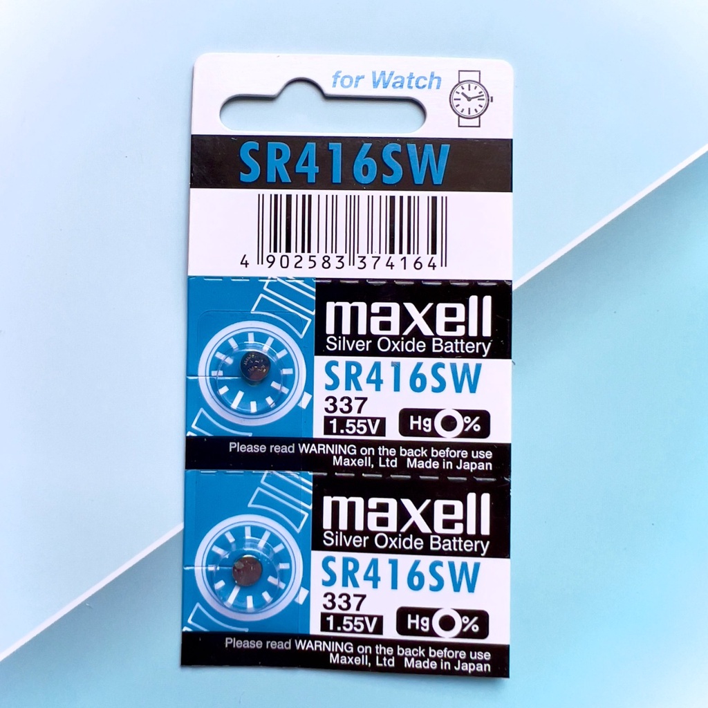 Vỉ 5 Viên Pin SR416SW / 337 Maxell Nhật Bản 1.55V Cho Đồng Hồ Đeo Tay
