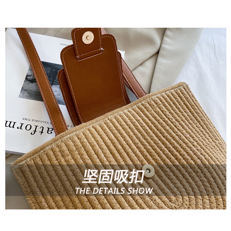 Túi Xách Đeo Vai Đan Cói Hình Tròn Thời Trang Mùa Hè Hàn Quốc Dành Cho Nữ