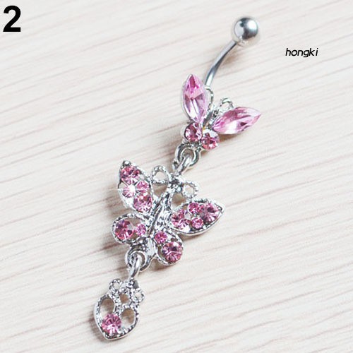 Khuyên rốn hình bướm đính đá xinh xắn