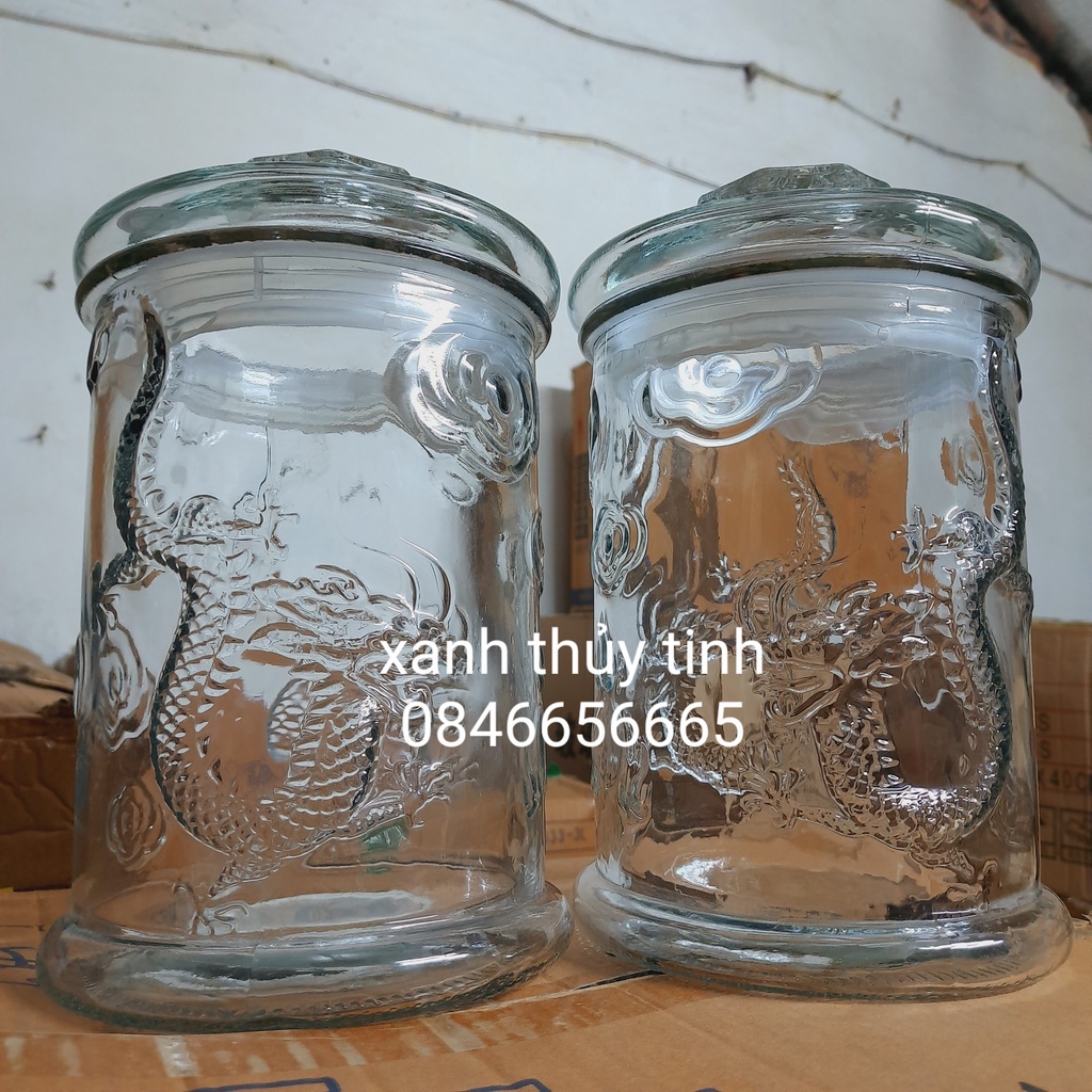 Bình thủy tinh trụ rồng dung tích 6 lít