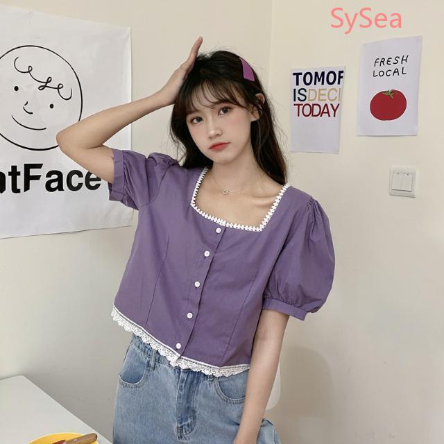 Áo sơ mi tay ngắn dáng rộng thời trang mùa hè dễ thương cho nữ