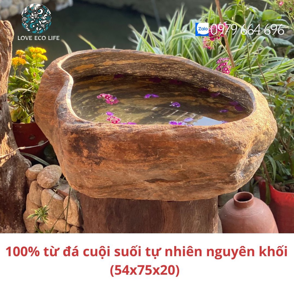 Chậu đá cuội nuôi cá cảnh hoặc decor