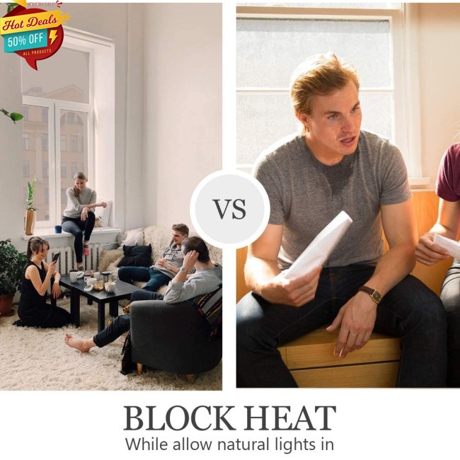 Phim Vinyl Dán Kính Cửa Sổ/Cửa Sổ Riêng Tư Màu Bạc 1 Chiều Dài 1/2M Chống Nhìn Trộm Tự Dính