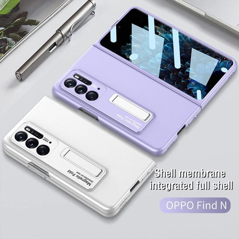 Ốp Điện Thoại PC Siêu Mỏng Chống Sốc Kèm Giá Đỡ Từ Tính Cho OPPO Find N
