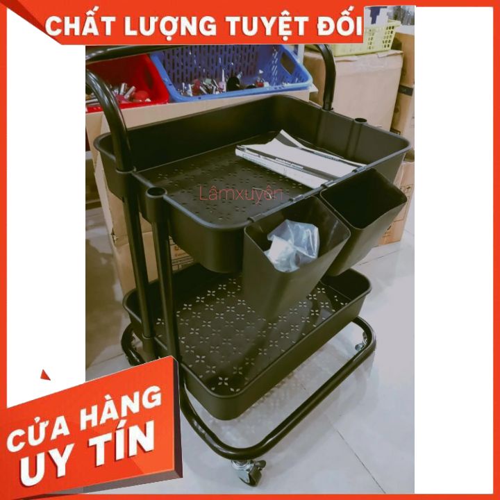 Xe đẩy spa chuyên dụng 2 Tầng Đa Năng - Kệ Để Đồ Trang Điểm phun xăm, để đổ bỉm sữa vv..hiệu quả - chuyên dụng