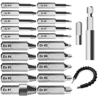 Bộ 23 dụng cụ tháo ốc vít hư hỏng với giá đỡ mở rộng linh hoạt