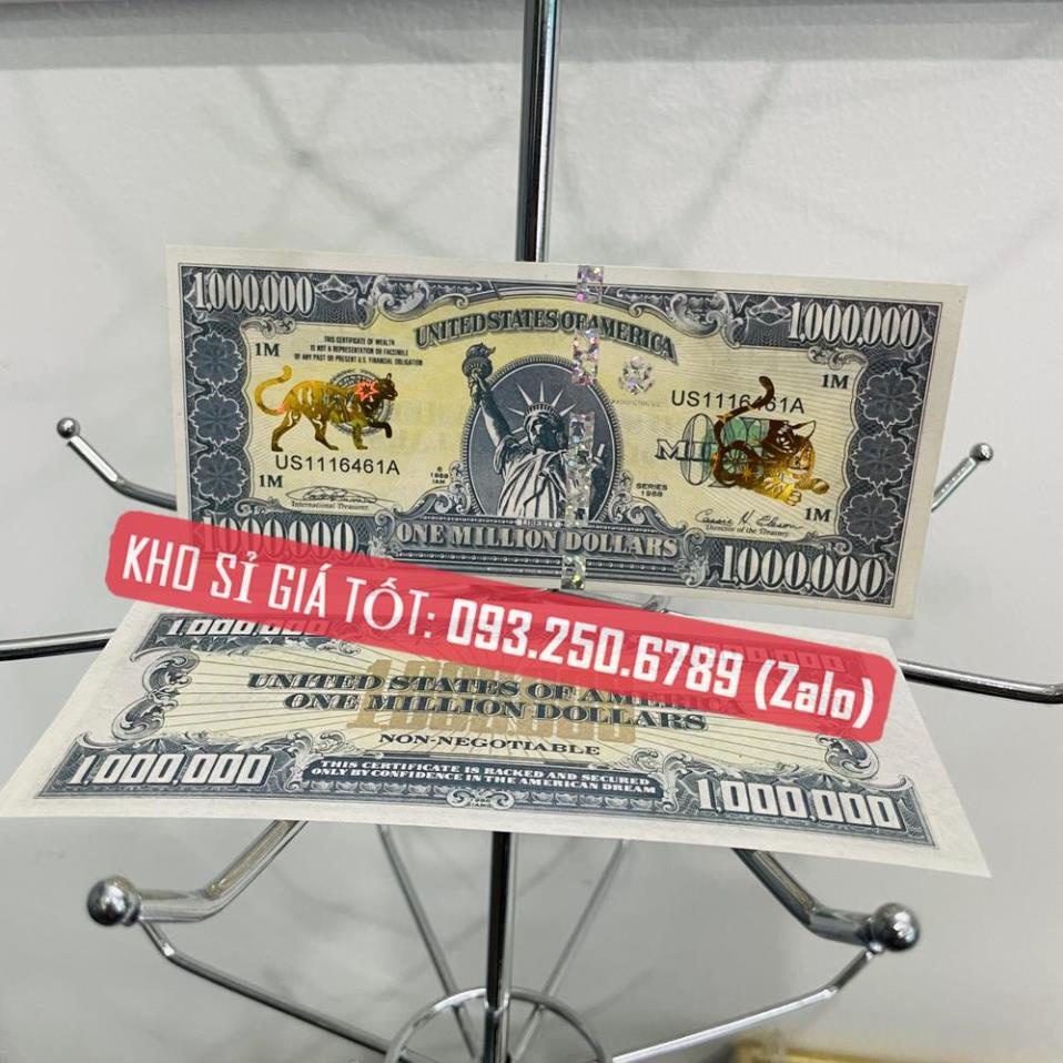 Tờ Tiền 1 Triệu Đô - Triệu USD Kỷ Niệm Hình Con Mèo Mạ Vàng Cao Cấp Lì Xì Tết 2023 May Mắn