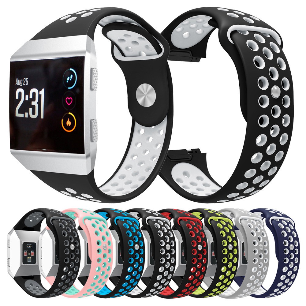 Dây đeo silicon 2 màu cho đồng hồ thông minh Fitbit Ionic