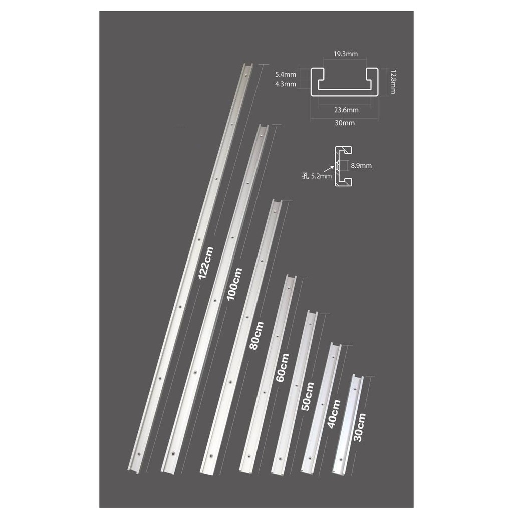 Thanh ray nhôm trượt bàn cưa 50-80-100-120cm