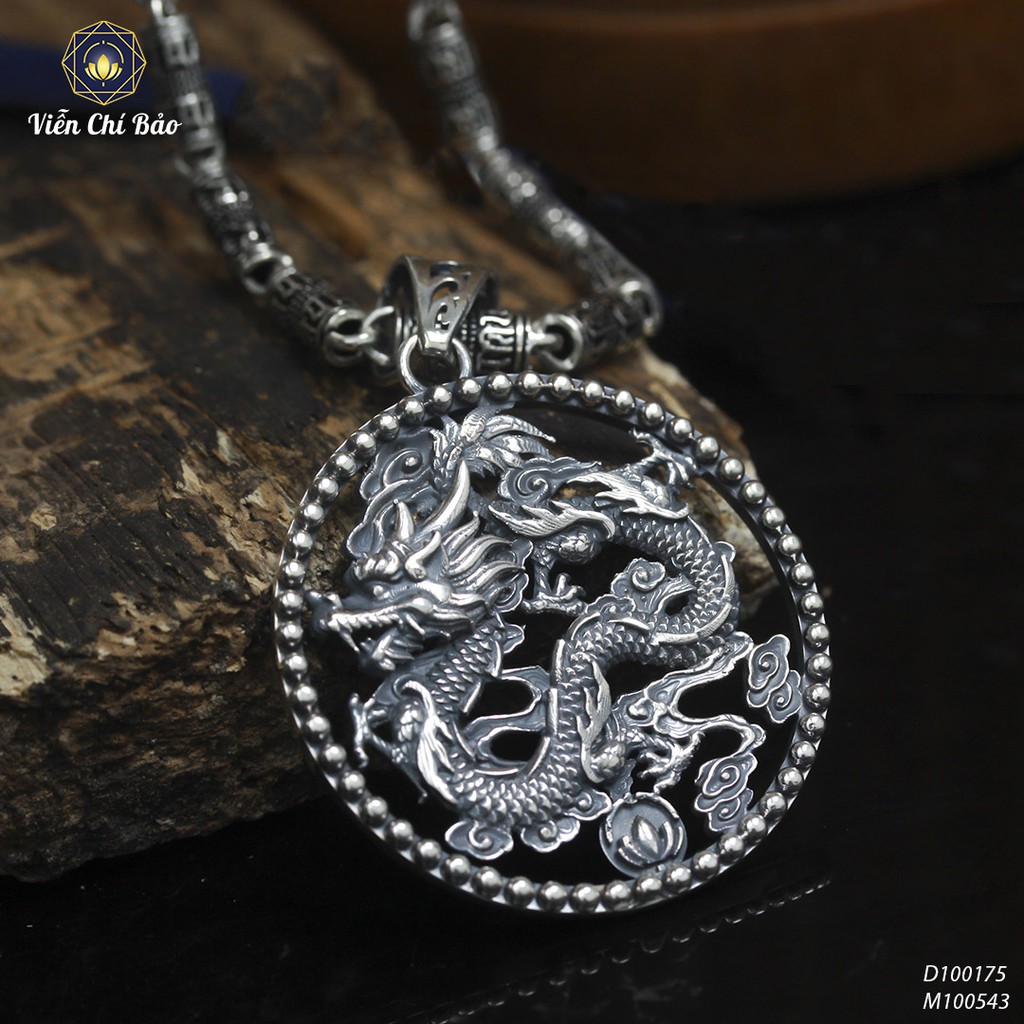 Mặt dây chuyền bạc nam mãnh long quá hải chất liệu bạc Thái 925 mạnh mẽ thương hiệu Viễn Chí Bảo M100543
