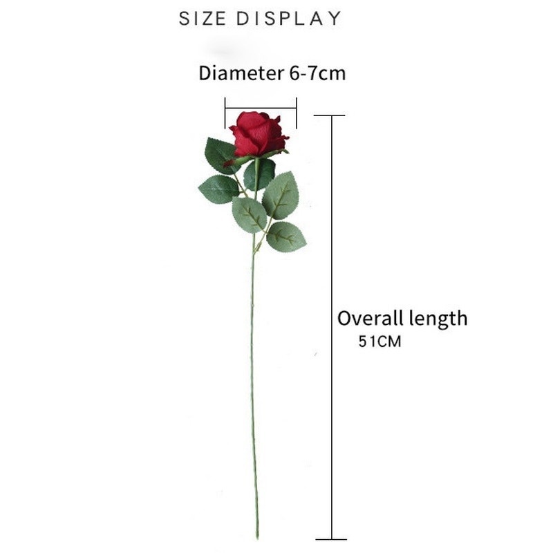Bó Hoa Hồng Giả 51cm Đính Ngọc Trai Giả Trang Trí Nhà Cửa/Văn Phòng/Sự Kiện Đa Ứng Dụng