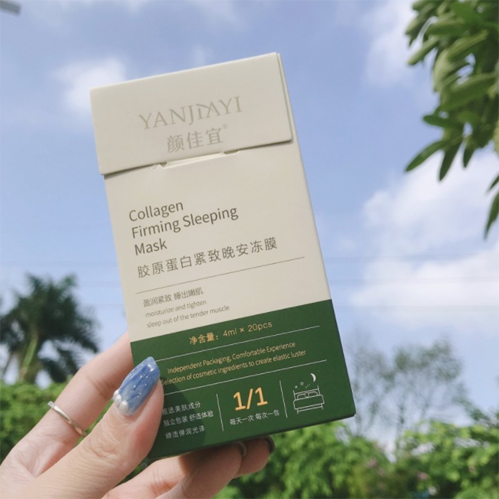 Mặt nạ ngủ thạch Collagen YANJIAYI giúp nâng cơ mặt bổ sung collagen cho da dưỡng ẩm tái tạo sâu bên trong