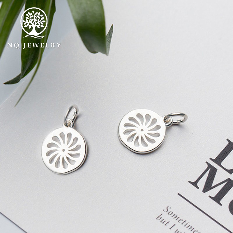 Charm bạc hình tròn họa tiết xoắn treo - NQ Jewelry