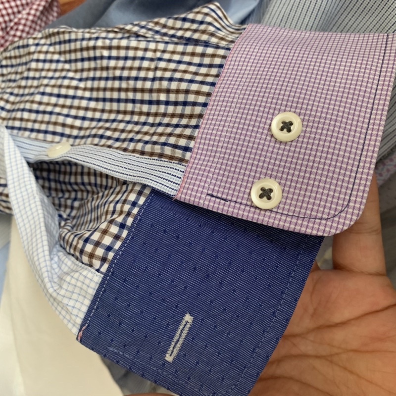 Áo Sơ Mi Nam Nữ Dài Tay Cổ Đức Phối Nhiều Màu Unisex SSOS Hàng Xuất Dư Xịn Cao Cấp