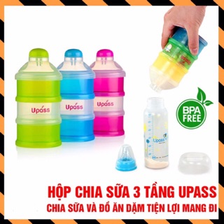 [FREE SHIP]Hộp chia sữa thức ăn 3 ngăn Upass - Free BPA