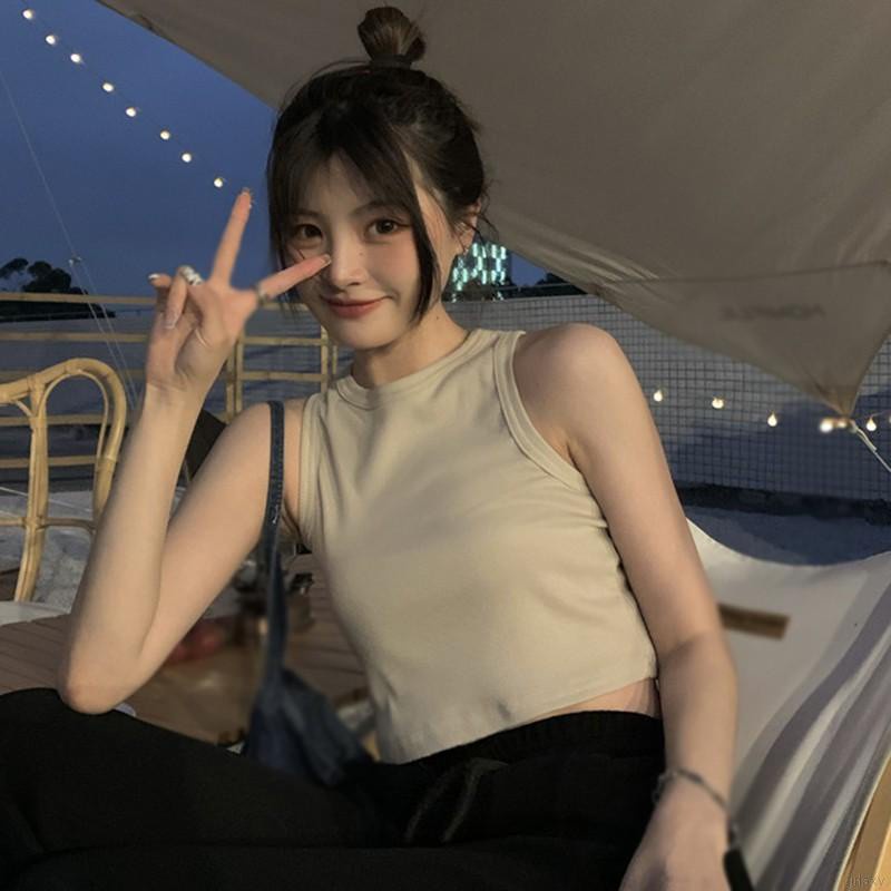 Áo không tay màu sắc đơn giản phong cách hàn quốc cho nữ