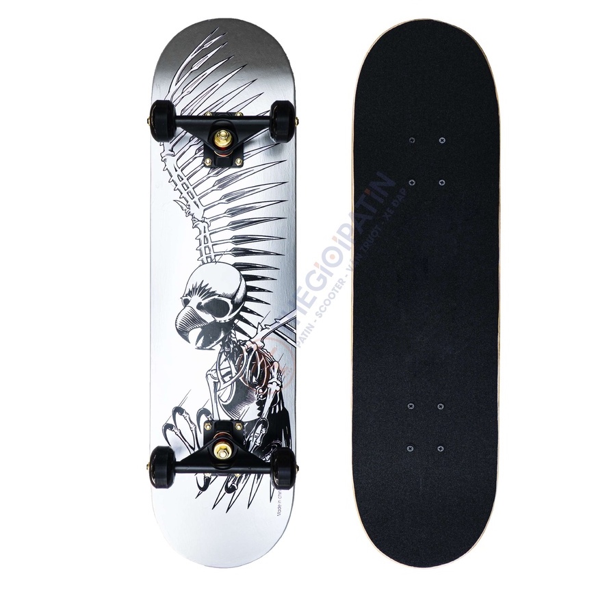 Ván Trượt  Thể Thao Skateboard  [ Centosy 3108 GD-1 ] Màu Đen Trắng, Thiết  Kế Mặt Nhám Chống Trơn Trượt