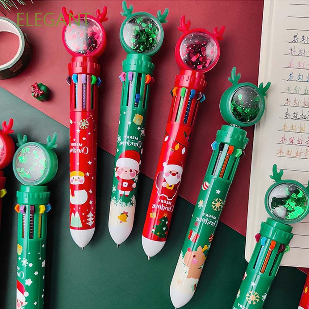 Bút bi 10 màu phong cách giáng sinh tùy chọn họa tiết dễ thương