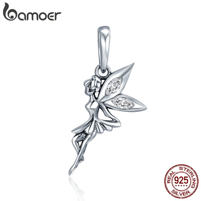 Bamoer Mặt vòng cổ / Vòng Tay / vòng cổ Mạ Bạc 925 Hình Thiên Thần Charms