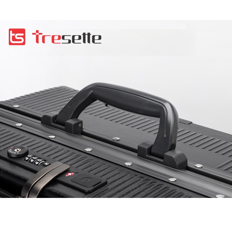 Vali khóa sập cao cấp nhập khẩu Hàn Quốc Tresette TSL-2029 size 26 Có Ngăn Đựng Latop Vân Dọc Sang Trọng Cổng