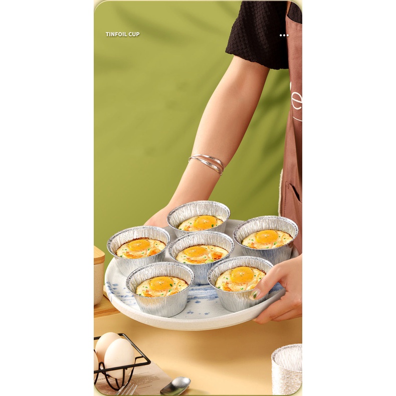 Khay Giấy Thiếc Nướng Bánh Trứng Chịu Nhiệt Cao Tiện Dụng