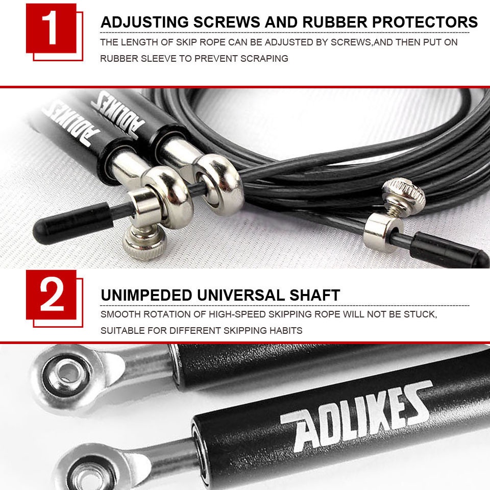 Aolikes Dây Nhảy Bằng Nhôm Có Thể Điều Chỉnh Cho Nam Và Nữ