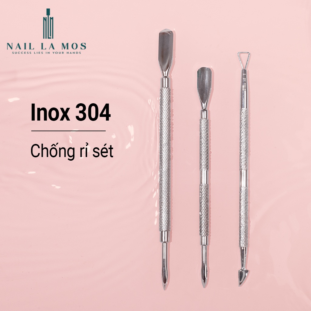 Cây đẩy da chết (sủi móng) - Cây cạo sơn gel, lấy khóe móng loại inox 304 chuyên dụng