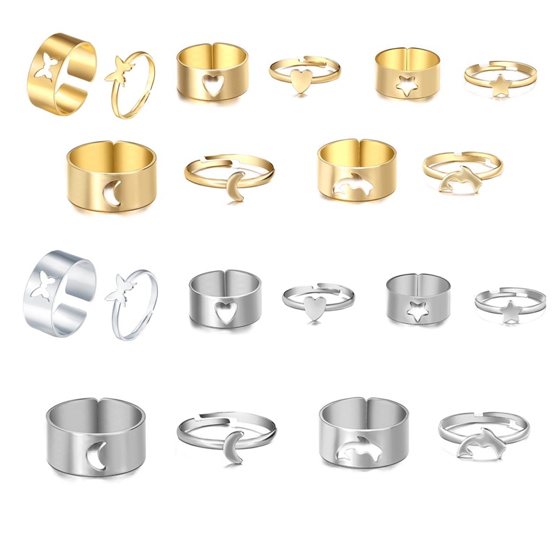 Set 2 Nhẫn Hình Bướm Thời Trang Cho Nữ