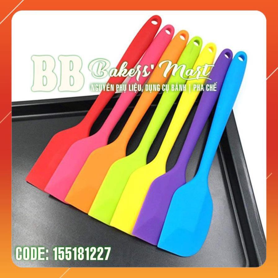 1 MÀU LỚN 28cm - CÂY PHỚI VÉT Spatula dẹt trộn bột silicone đúc liền 1 MÀU (GIAO MÀU SẮC NGẪU NHIÊN)