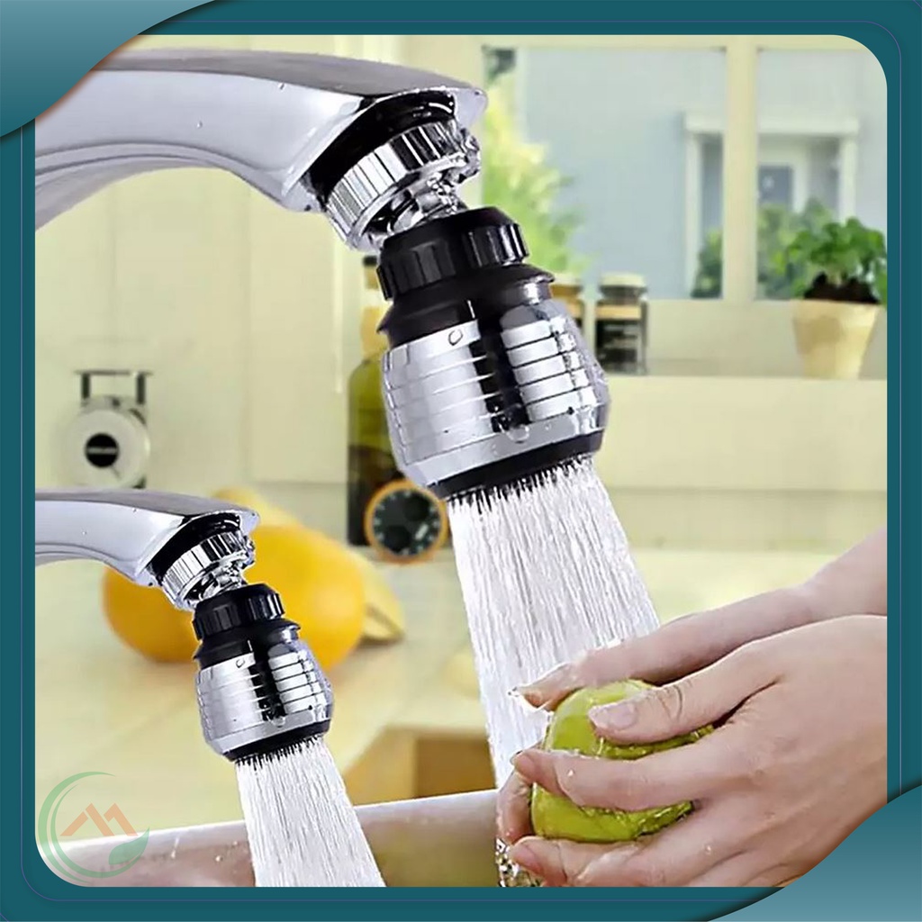 Đầu vòi nối vòi rửa chén bát xoay 360 độ chất liệu nhựa ABS 2 chế độ nước loại ngắn nhỏ + đầu chuyển - QM.PK009