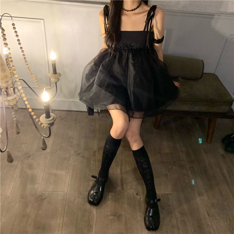 Đầm hai dây dáng chữ A lưng cao thời trang mùa hè dành cho nữ