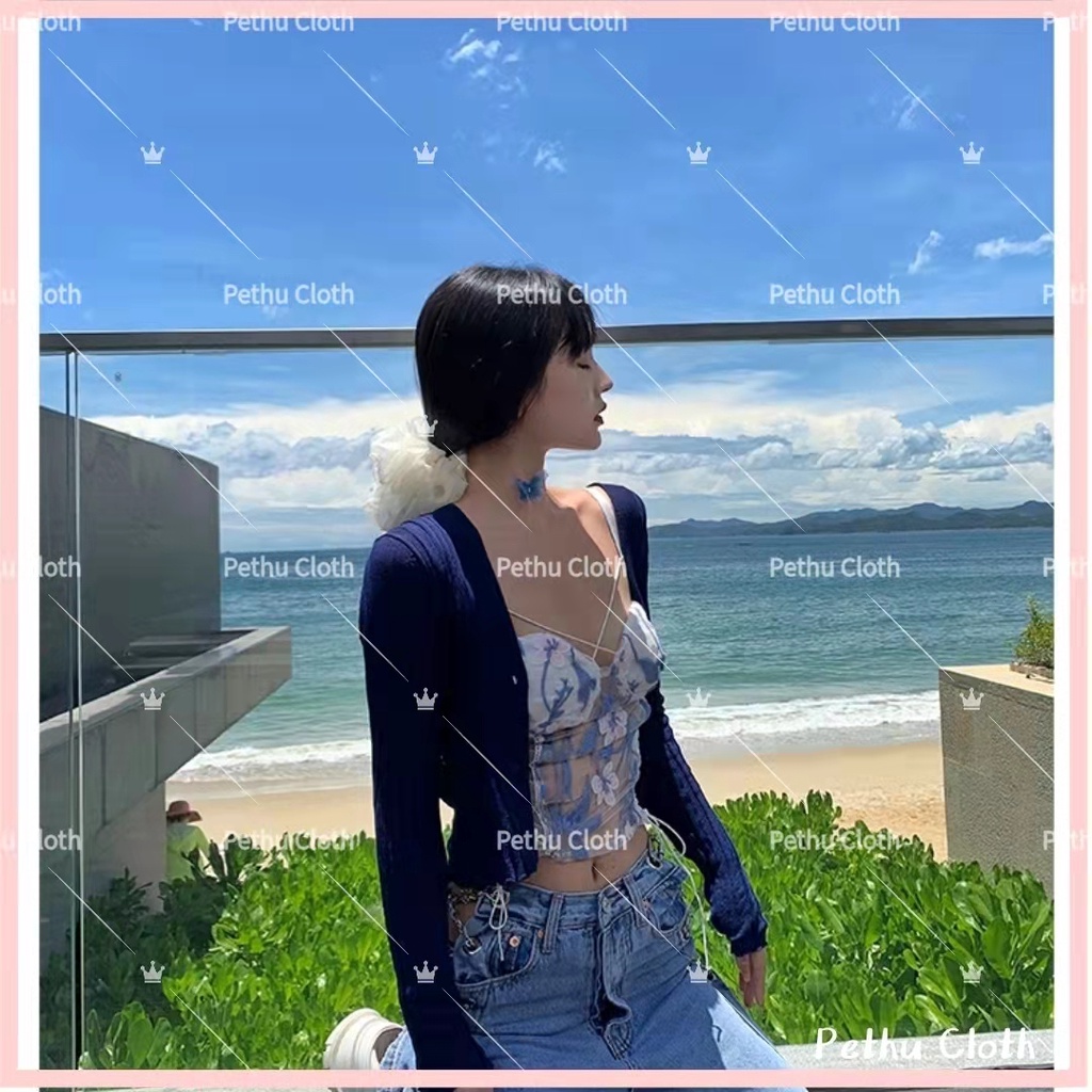 Áo Bra Ren 2 dây Hoa Lá  Corset Quyến Rũ Có Thun Bo Lưng---A01