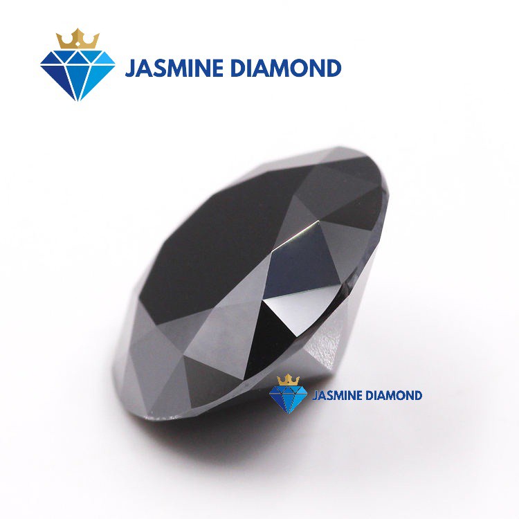 (Size từ 8-10.5 ly) Kim cương nhân tạo Mỹ Moissanite giác cắt tròn màu đen