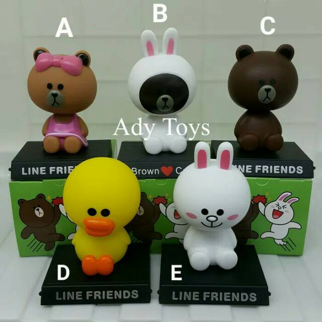 Line Friends Mô Hình Nhân Vật Gấu Nâu / Thỏ Cony Trong Phim Hoạt Hình Line Gắn Xe Hơi