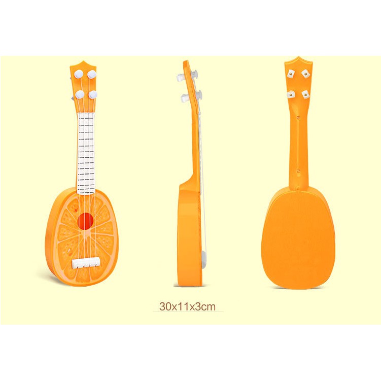 Đàn Guitar, ukulele hoa quả cho bé (hàng xin dây nilon điều chỉnh, đúng âm nốt)