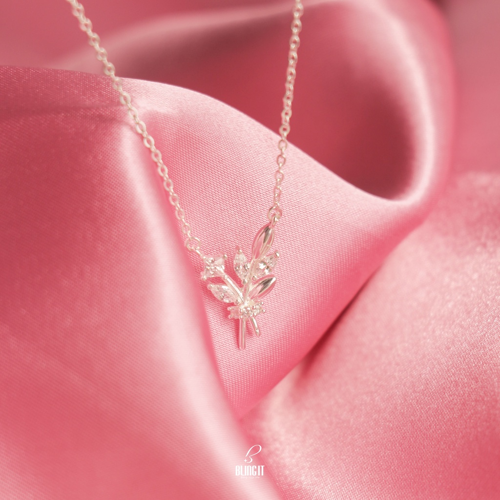Dây chuyền bạc nữ 925 BLING IT thiết kế nữ tính dễ thương đính đá BIVC291