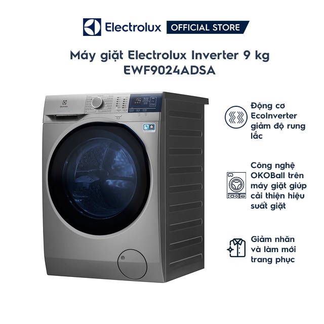 [Mã ELHA22 giảm 5% đơn 300K] Máy giặt 9Kg Inveter Electrolux EWF9024ADSA