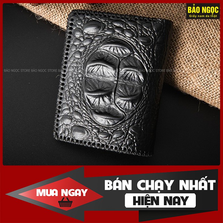 {5 NGÀY GIẢM SỐC} VÍ NAM DẬP VÂN CÁ SẤU CAO CẤP - VÍ NAM DA BÒ THẬT KIỂU DÁNG THỜI TRANG - BẢO HÀNH NỔ DA 2 NĂM - MÃ V36