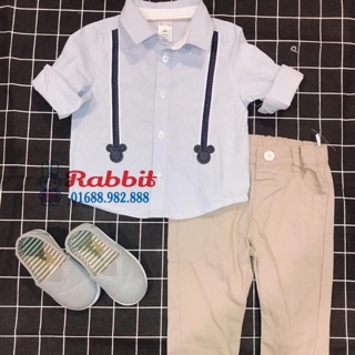 Set 2 chi tiết Disney áo sơ mi và quần kaki