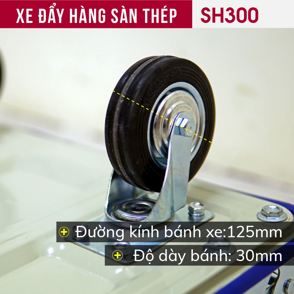 Xe đẩy hàng 4 bánh gấp gọn 300kg Nhập Khẩu Fujihome Nhật Bản, bánh cao su siêu bền, xe kéo hàng gấp gọn đa năng giá rẻ