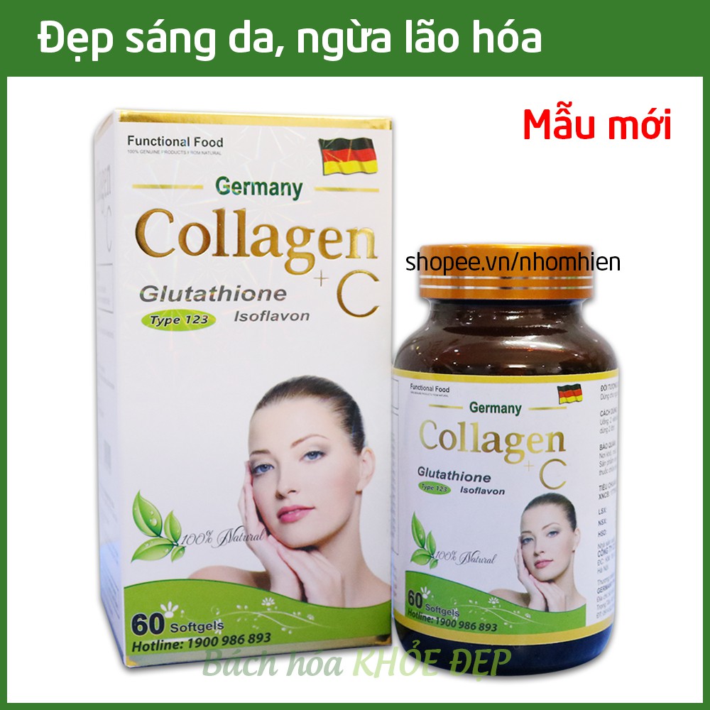 Viên uống đẹp da Collagen +C bổ sung Vitamin A E C giảm nám sạm da Hộp 60 viên