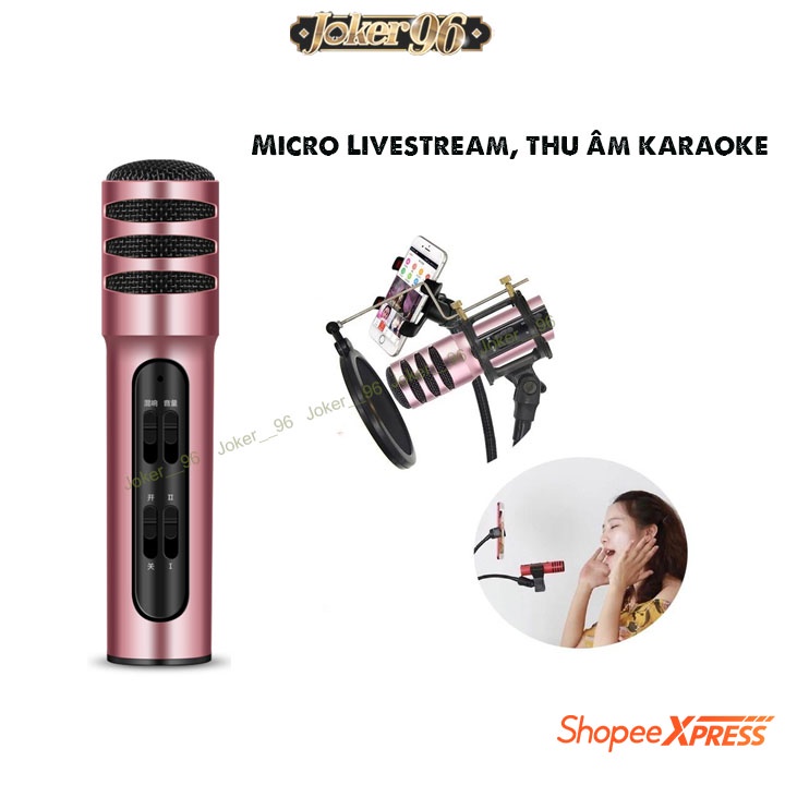 Micro thu âm Livestream C7, Mic hát karaoke thu âm siêu hay bảo hành lỗi 1 đổi 1