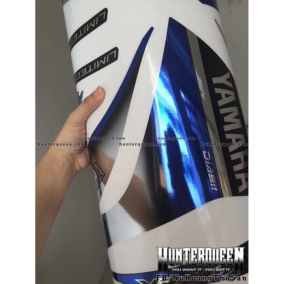 Tem rời chất liệu CROM, LC YAMAHA đen xanh. Exciter 135 đời 2011-2014