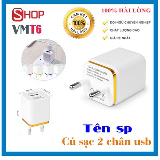 Củ sạc điện thoại usb 2 cổng tiện dụng - hỗ trợ sạc nhanh 5v/1a