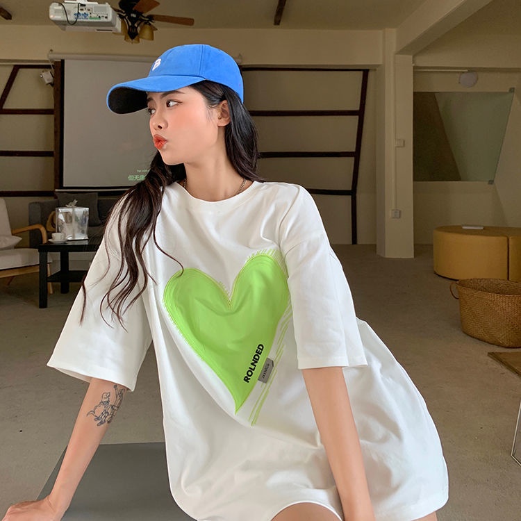 Mới Áo Thun Ngắn Tay Thêu Họa Tiết Xinh Xắn Cho Nữ