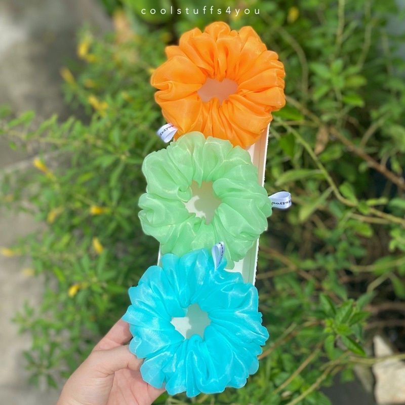 Bảng màu voan phồng✨Scrunchies voan phồng vải đẹp size thường